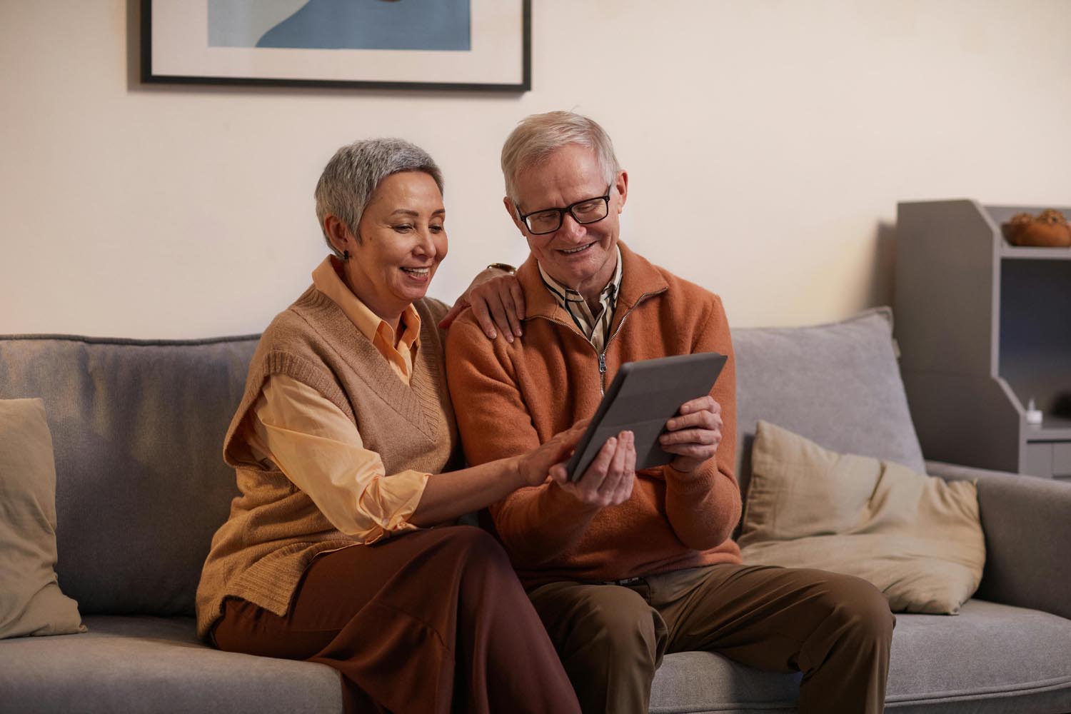 Couple joined in gratitude about being a grandparent, symbolizing emotional connection in Maryland and DC.